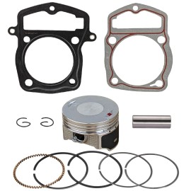 RedCap Piston Ring & Gasket Set with Wrist Pin, Clips for Jonway GTX 250 EFI Motorcycle