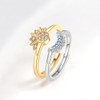 Aoeam 2-Sets Star-Moon Couple Ring for Teens Women Silver Sun