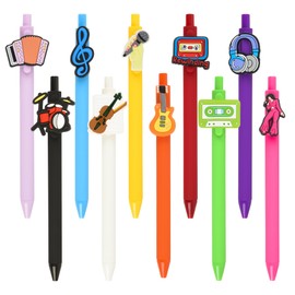 10 PC Funny Pens with Music Theme Cute Music pattern for Adults Bulk for Coworkers Team Staff Funny Office Stationary Gifts (music)