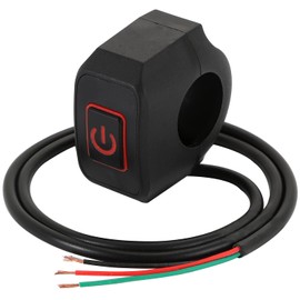 Greluma 22 mm 7/8 Inch Motorcycle Handlebar Switch for Electric Start Kill, Waterproof Switch with LED Light