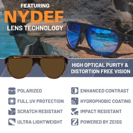 POPTICALS PopAir Foldable and Oversized Aviator Sunglasses for Women and Men - Gloss Tortoise Frame/Brown Lenses