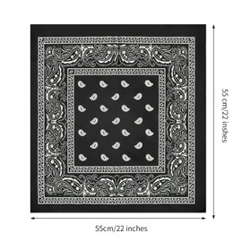 LISOPO Set of 6 Bandanas Headscarf for Men and Women, Paisley Bandana, Neckerchief, Head Square Scarf, Multifunctional Bicycle Headband, Neckerchief, Handkerchief, 55 x 55 cm, for Adults and Children,