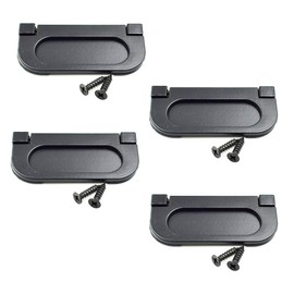 LC LICTOP 2.9 Inch Flush Pull Ring Handles 4 Pcs, Hidden Recessed Furniture Grip, Drawers Cabinet Flush Ring Sliding Door Pull Handle, Metal Matt Black