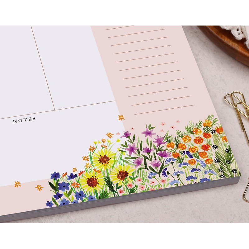 Making Meadows | Pink Floral Weekly Planner Pad | Flower