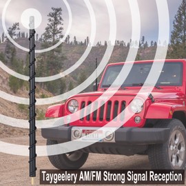 Taygeelery Antenna for Jeep Wrangler Gladiator JL JK JT Rubicon Sahara 2007-2024, Short Jeep Wrangler Unlimited Sport 4xe Willys Mojave Antenna Replacement, 13 Inch Jeep Wrangler Gladiator Accessories