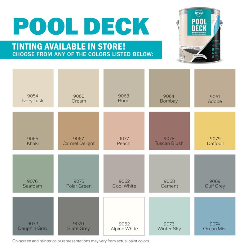 Dyco Pool Deck Waterborne Acrylic Stain - Tint Base, 1