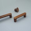 MFYS 6 Pack Walnut Wood Drawer Pulls Handes Rustic Cabinet