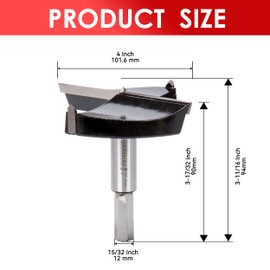 Mollom 4" (101.6mm) Forstner Drill Bit for Precise Woodworking with Durable YG8 Carbide Thickness of 2.0mm,This Hinge Cutter Tool is Ideal for Hard Wood, Plastic, Plywood