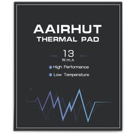 Aairhut Thermal Pad 13W/mK, 120x120x1mm Silicone Cooling Pad GPU CPU Non Conductive Heat Resistance Extreme Odyssey Cover with Dual Self-Adhesive Films for PC Laptop Heatsink/GPU/CPU/LED