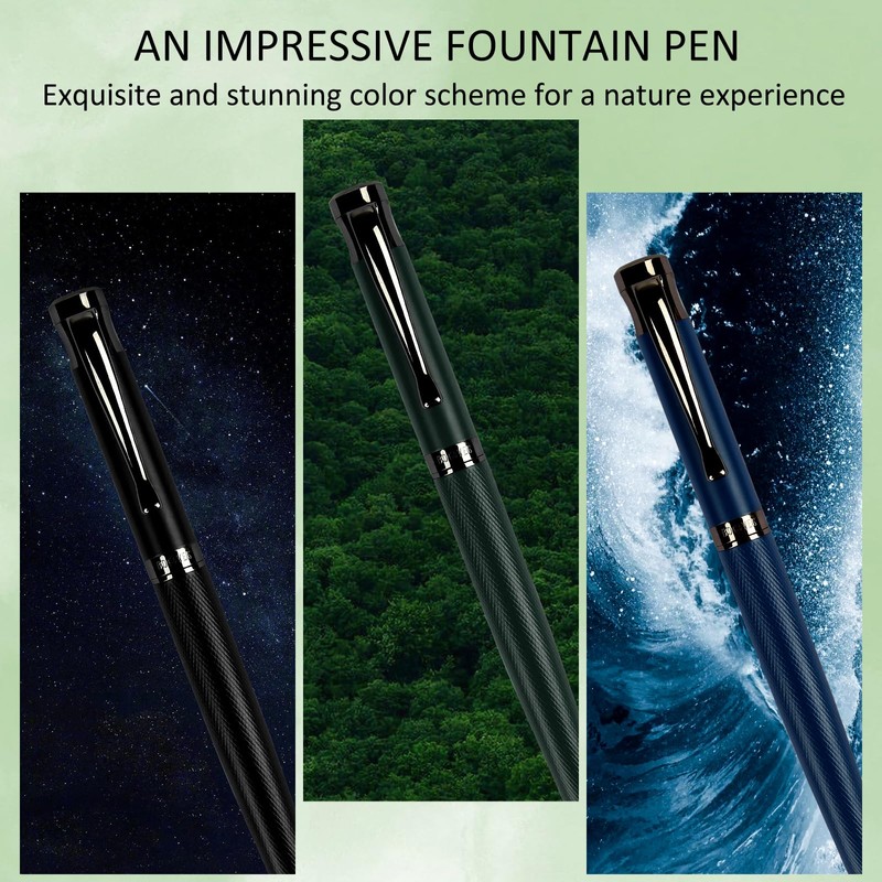 BOCIYER Luxury Fountain Pen Set,Ink Pen for Smooth Writing,Medium Nib,Includes