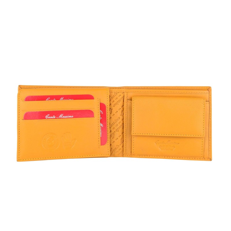 Conte Massimo Men's Genuine Leather Wallet with RFID Protection and