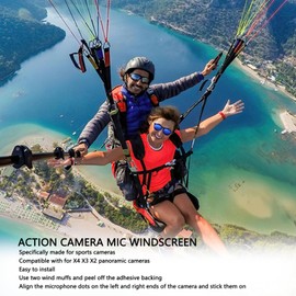 Action Camera Mic Wind Muff, Wind Noise Reduction Microphone Cover, Clear Box, 6pcs for X4 X3 X2 Panoramic Camera, for Sports Cameras