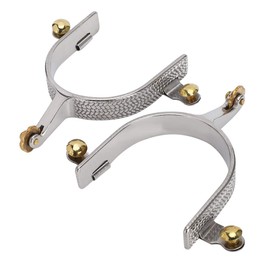 Pssopp Spurs Horse Spurs Espuelas de Cuerda de Caballo de Acero Inoxidable Occidental con Equipo de latón para Hombres para Montar Ecuestre a Caballo