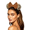 Bmobuo Leopard Print Mouse Ears Headband for Women, Brown Fuzzy
