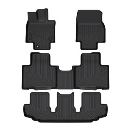 Floor Mats for 2020-2024 Toyota Highlander 3 Row Liner All Weather TPE Rubber