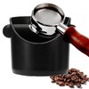 POPOYU Coffee Knock Box,Mini Espresso Knock Box,Black Coffee Grounds Container