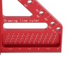 Carpenter Square Hole Scribing Ruler 45 90 Degree Aluminum Alloy
