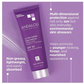 Andalou Naturals Age Defying Untra Sheer Face Lotion Spf 30 Unscented, 2.7 Oz