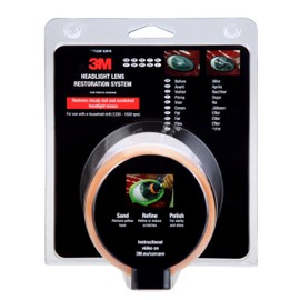 3M 3M 39073 Headlight Lens Restoration Kit to Restore Dull/Faded/Discoloured Headlights For Car, 1 Pack, Smoke