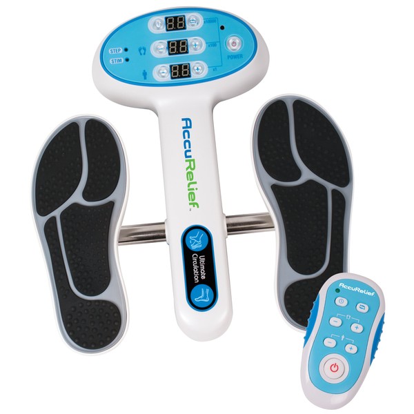 AccuRelief Ultimate Foot Circulator with Remote - EMS Muscle Stimulator - for Pain Relief, Increase Blood Circulation and to Reduce Swelling Legs and Feet,Multicolor,ACRL-5500