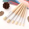 6 Pcs Wood Stencil Brushes Bristle Paint Brushes Wooden Handle