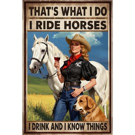 Vintage Metal Tin Sign Plaque Poster I Drink and I Know Things Funny Tin Wall Decor Retro Rustic Artistic Decorative Piece Indoor Outdoor Idea Home Decor for Garden Farm Decoration 8×12 Inch