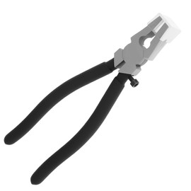 Glass Running Pliers with Curved Jaws 7.8 Inch Professional Metal Glass Breaking Tool with Rubber Tips Slip Handle for Stained Work..(black)