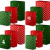 Christmas Gift Bags Assorted Sizes Red and Green Style Evergreen