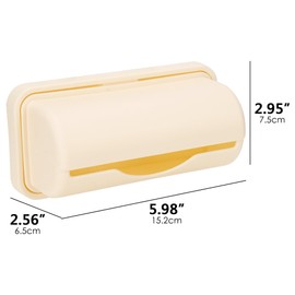 DODAMOUR 2 Pack Wall Mounted Garbage Bag Holders, No Drill Small Trash Bag Dispenser with Adhesive Buckles, Space-Saving Trash Bag Organizer for Kitchen and Bathroom (Beige)