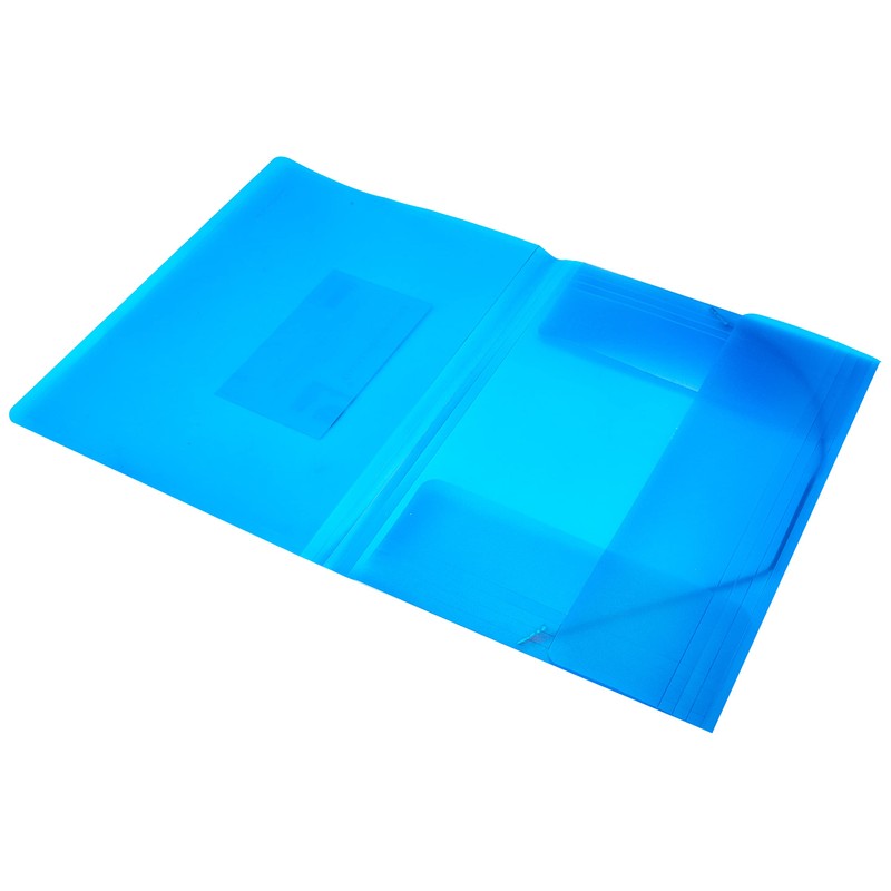 Elasticated File Q-CONNECT PP A4 400 Micron 3 Flaps Transparent