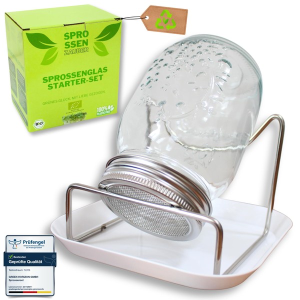 Sprossenzauber Sprout Jar, Set of 1, 500 ml, Stainless Steel