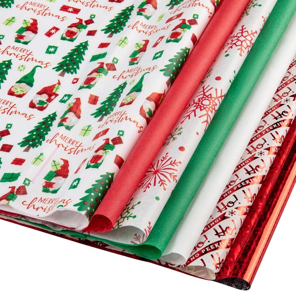 Christmas Tissue Paper for Gift Bags- 100 Sheets of Tissue
