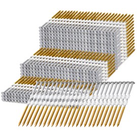 1000 Count 21 Degree Framing Nails,3-1/2" x 0.131", Full Round Head, Hot Dipped Galvanized, Ring Shank, Plastic Row Fixed, Use in 21° Round Head Framing Nail Guns