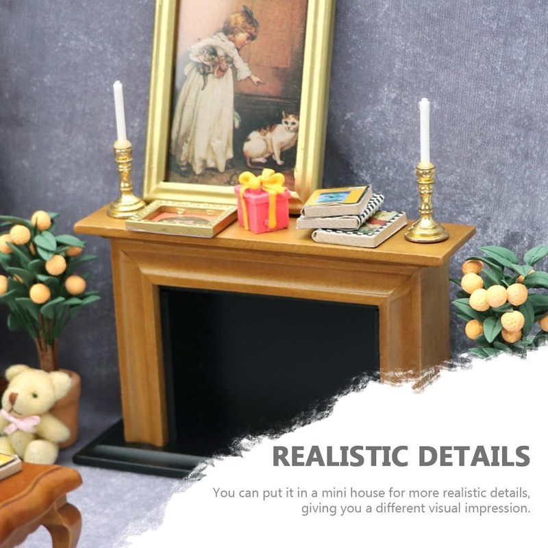 2Pcs Gold Miniature Candle Holders, 1/12 Scale Dollhouse Candlesticks Set