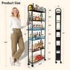 Seadasyoon Slim Rolling Cart,6-Tier Storage Cart with Handle, 6in Mobile
