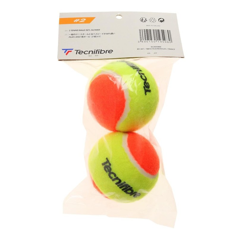 Technifibre TBP2OR1 Tennis Tennis Ball, Stage 2, 2 Balls