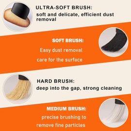 SILHOL Car Brush Set of 4, Car Interior Clean Brush Tools, Auto Interior Dust Brush, Car Detailing Soft Bristles Brush for Automotive Dashboard, Air Conditioner Vents, Scratch Free