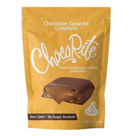 ChocoRite Milk Chocolate Covered Caramels | No Added Sugar | Gluten Free, Soy Free, Non-GMO | No Sugar Alcohols | Pack of 6 Pouches