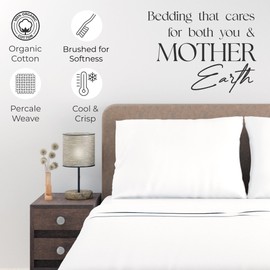 Purity Home Arctic White King Size Sheet Set, Lightweight & Breathable, 100% Cotton Percale Sheets King, Organic Cotton Arctic White Sheets, Cool & Crisp, Deep Pockets, Easy Fit