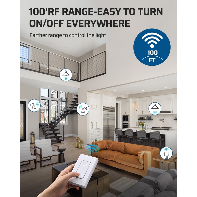 DEWENWILS Remote Control Light Bulb Socket, Wireless Light Switch for