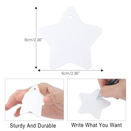 Pack of 200 Star Gift Tags Christmas Tags Kraft Paper Labels with Jute String for Christmas Gifts Decoration (Brown + White)