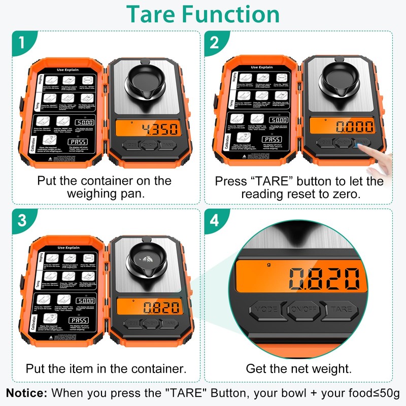ORIA Digital Pocket Scale, 50g/0.001g Professional Milligram Scale, Portable Kitchen
