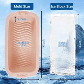 Extra Large Ice Block Molds - 4 Pcs for Ice Bath or Coolers, Big Silicone Cube Molds for Cold Plunge Tub Chiller, Reusable Tray for Storing and Freezing, Easy Release