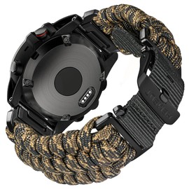 Compatible With Garmin, Paracord Watch Band Sports Strap For Fēnix/Forerunner/Approach/MARQ/quatix/D2 Series Tough Replacement Band For Men