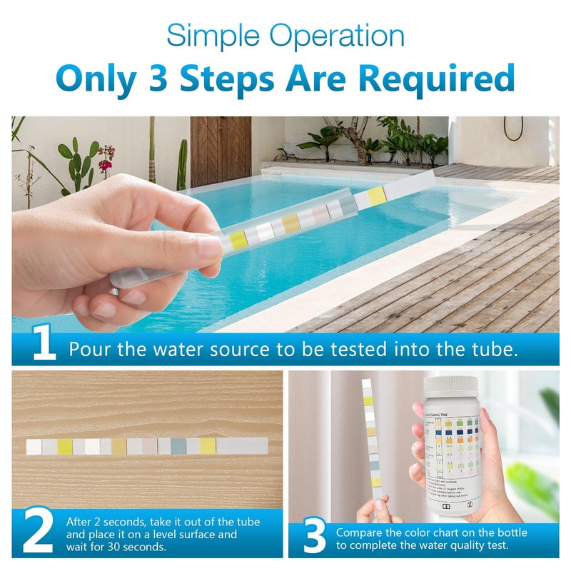 9-Way Pool Test Strips,Strips for Hot tub and Spa, Accurate
