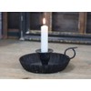 Chic Antique Candlestick with Handle Slate Grey