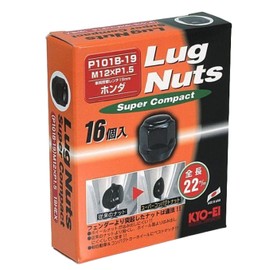 KYO-EI [Kyaga Industry] Lug Nuts Super Compact [Quantity: 16 Pieces] [Bag Type 19HEX ] M12 x P1.5 P101B-19-16P