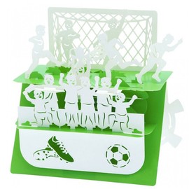The Football (Soccer) Match - Silhouart 3D Card - Santoro