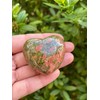 GAF TREASURES Unakite Gemstone Hearts, Polished Unakite Puffy Hearts, Unakite