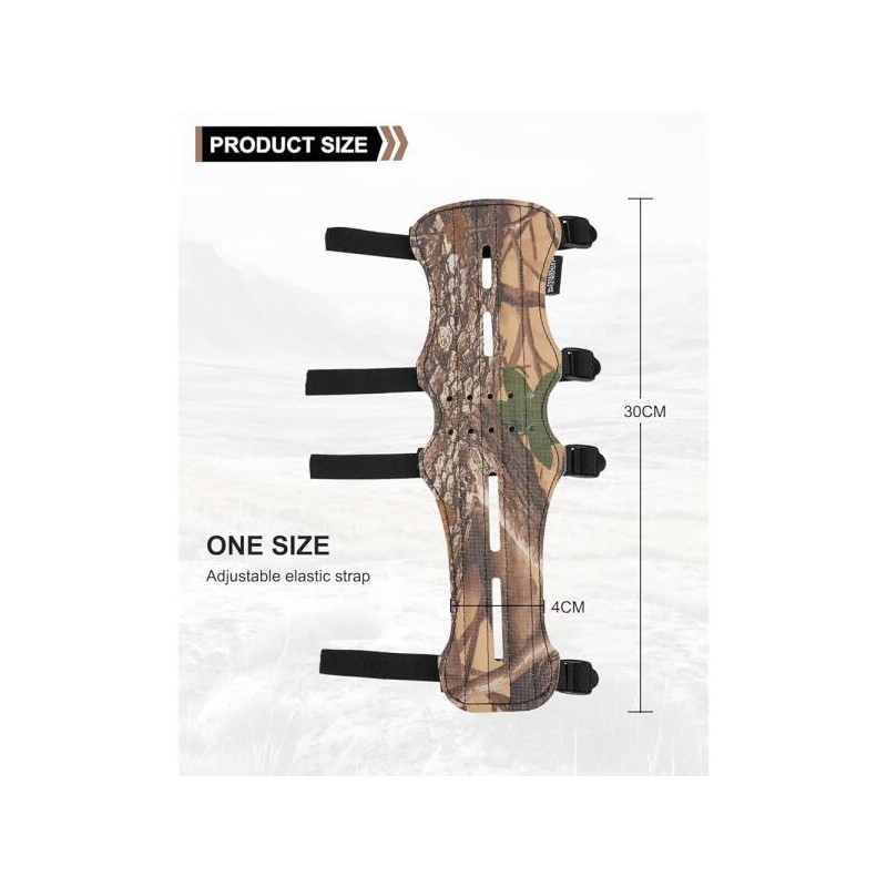 TOPPARCHERY 12인치 소 가죽 팔 보호대, 4개의 조절 가능한 스트랩